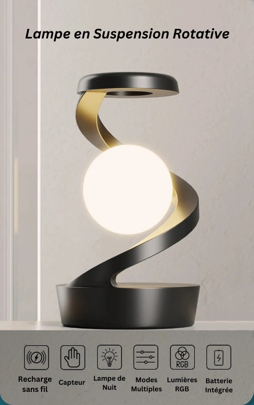 Lampe Flottante Rotative Sans Fil RVB avec chargeur sans fil